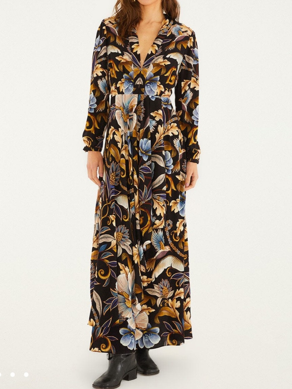 FARM Rio Black Snake Garden Maxi Dress NWT L